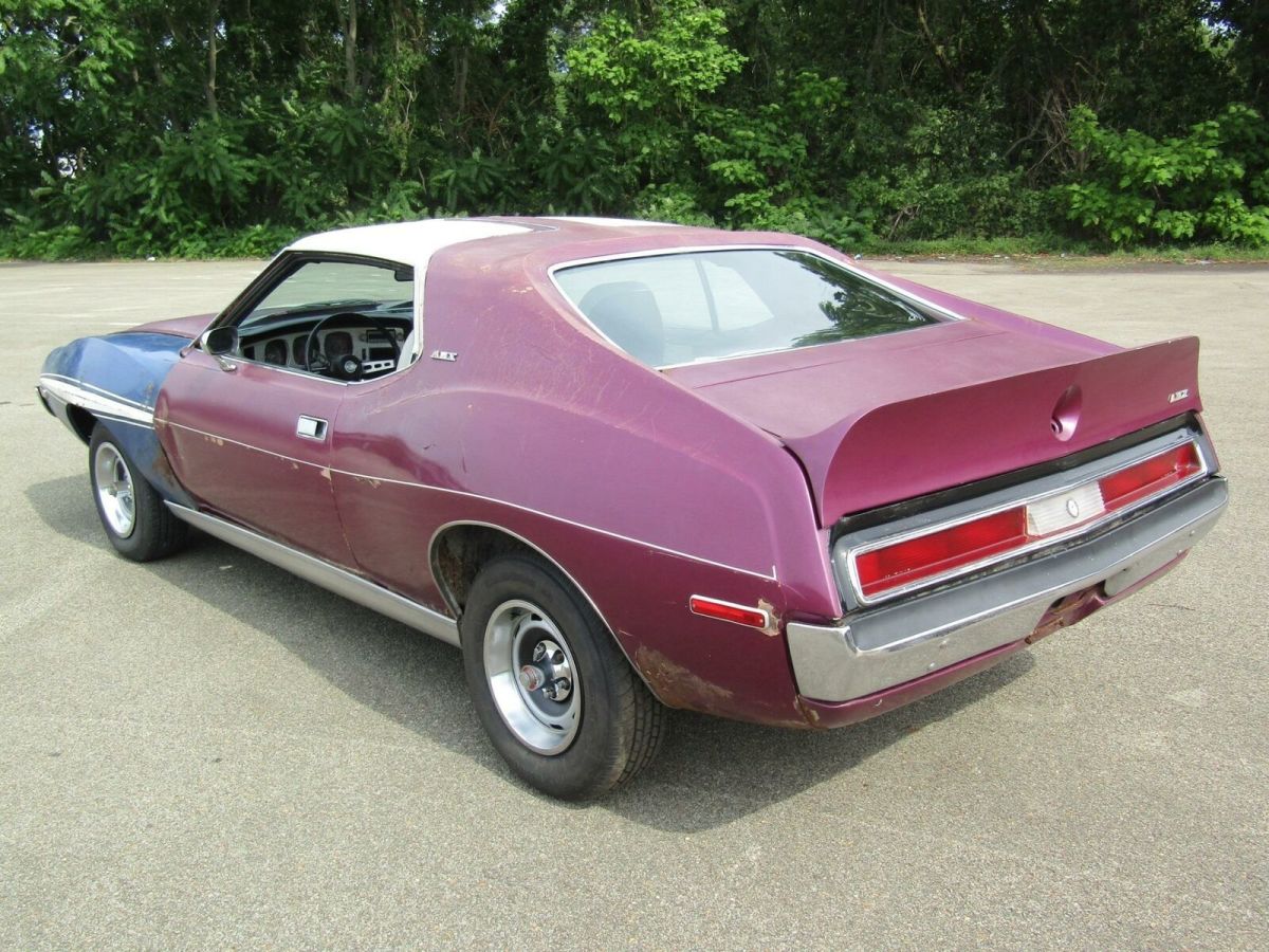 1971 AMC AMX Wild Plum Metallic with White Interior & 360 "GO" Package